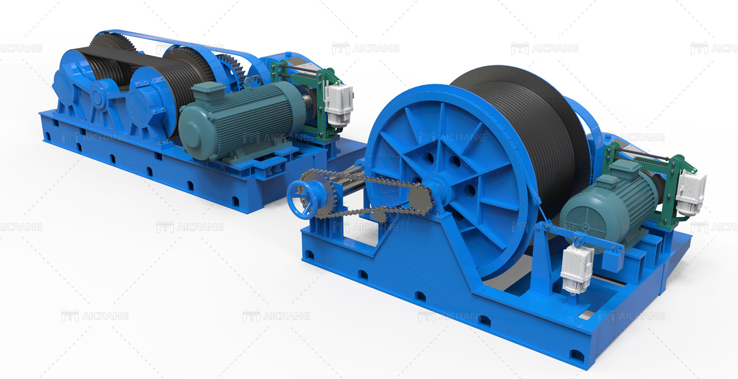 double drum friction winch