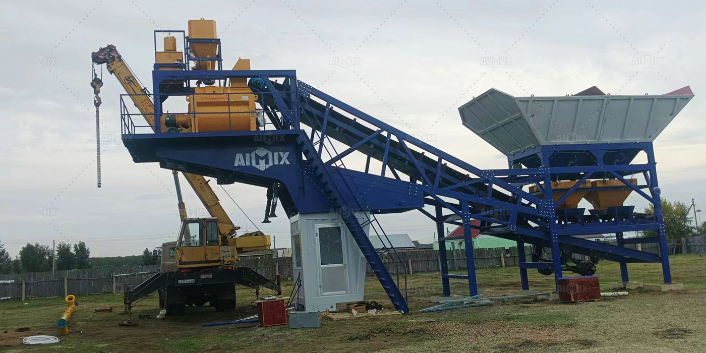 AJY60 mobile batching plant in Kazakhstan
